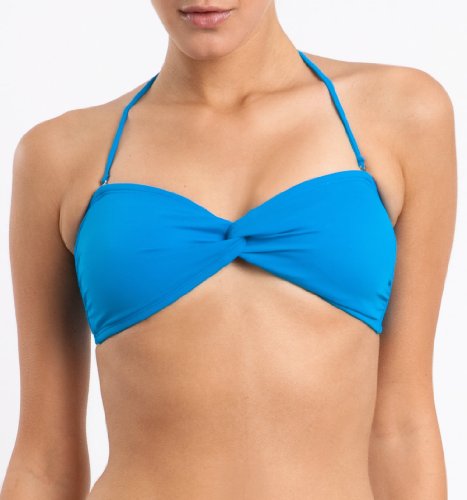 Swimsuit Black Poppy Twist Front Solid Bandeau Top (Type Two Piece) รูปที่ 4