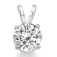 14K White Gold Round White Diamond Solitaire Pendant 1/4 CT (0.25 cttw, I-J Color, I2-I3 Clarity) with FREE 10K Gold Chain ( DazzlingRock.com Collection pendant )