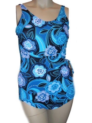 Swimsuit Womens Plus Size Bb One Piece Sarong Wrap Maillot Swimdress Swimsuit Swimwear 18-24 Turquoise or Black (Type one Piece) รูปที่ 3
