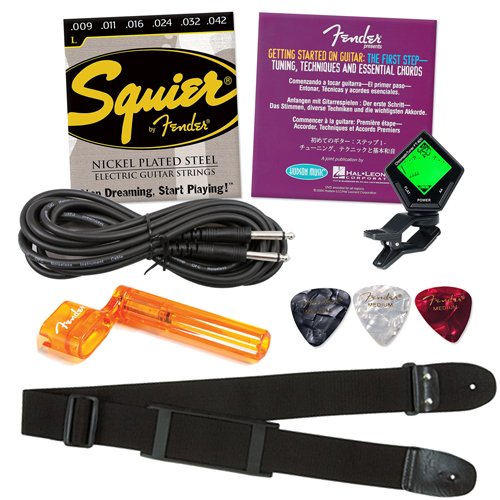 Squier by Fender Stop Dreaming, Start Playing: Arctic White SE Special Strat with Squier SP-10 Amp (Upgrade Pack includes: Fender/ GO-DPS 12 Pack Pick Sampler (Part# DPS-FN-SAMPLER), Squier Strings & String Winder ( Squier by Fender guitar Kits ) ) รูปที่ 6