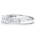 รูปย่อ Sterling Silver 925 CZ Round Solitaire Ring With Side Stones - Women's Engagement Wedding Ring ( BERRICLE ring ) รูปที่3