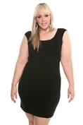 Torrid Plus Size Black Pleated Key Hole Club Dress ( Torrid Night Out dress )