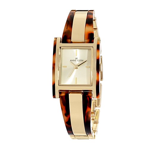 AK Anne Klein Women's 109332TOGB Gold-Tone Tortoise Accented Bangle Bracelet Dress Watch รูปที่ 1