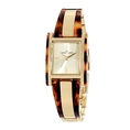 AK Anne Klein Women's 109332TOGB Gold-Tone Tortoise Accented Bangle Bracelet Dress Watch