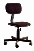 Black Office Computer Secretary Task Chair with Adjustable Backrest and Height 