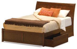 Bordeaux Bed - King with Open Flat Panel Footboard and Underbed Storage by Atlantic Furniture  รูปที่ 1
