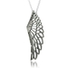 รูปย่อ Sterling Silver White Angel Feather Wing Black Diamond Pendant Necklace-0.10 carat ( Diamond Delight pendant ) รูปที่5
