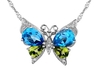 รูปย่อ Blue Topaz & Peridot Butterfly Pendant 5.35 Carat (ctw) in Sterling Silver with Chain ( MyJewelryBox pendant ) รูปที่1