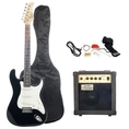 Barcelona Black Electric Guitar Package with 10 Watt Amp - Beginner Kit ( Barcelona guitar Kits ) )