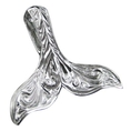 Sterling Silver Hand Engraved Whale Tail Pendant--Hawaiian Silver Jewelry ( Hawaiian Silver Jewelry pendant )