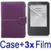 รูปย่อ Neewer Leather Case For Amazon Kindle 3 eBook Reader PURPLE + 3x SCREEN PROTECTOR (Kindle E book reader) รูปที่1