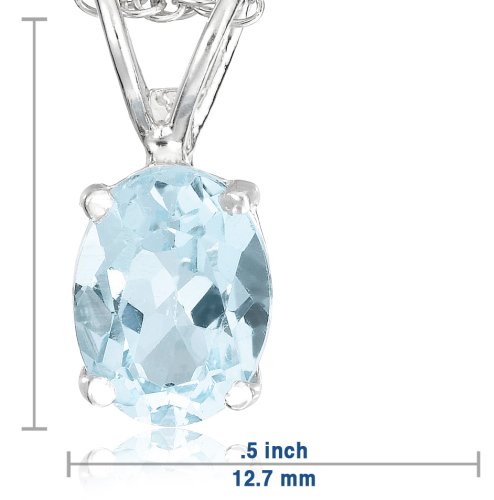 Sterling Silver 8x6mm Oval Blue Topaz Pendant ( Amazon.com Collection pendant ) รูปที่ 7
