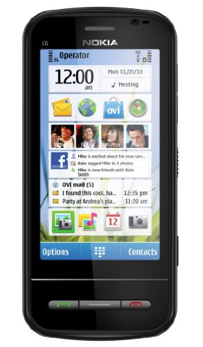 Nokia C6 Unlocked GSM Phone with Easy E-mail Setup, Side-Sliding Touchscreen, QWERTY, 5 MP Camera, and Free Ovi Maps Navigation (Black) ( Nokia Mobile ) รูปที่ 1