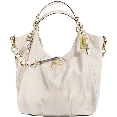 Coach Bone White Leather Madison Large Shoulder Hobo Handbag 15958 ( COACH Hobo bag  ) รูปที่ 1