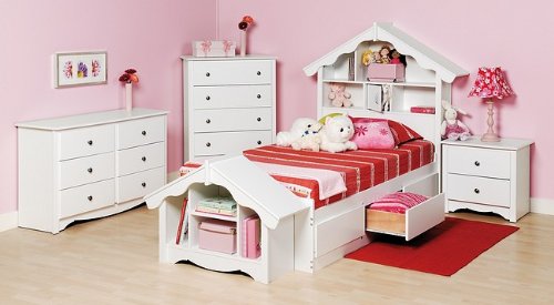 Prepac Monterey White Twin Size Platform Storage Bed  รูปที่ 5
