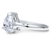 รูปย่อ Sterling Silver 925 Cubic Zirconia CZ Pear Shape Solitaire Ring - Women's Engagement Wedding Ring ( BERRICLE ring ) รูปที่3