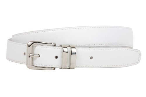 1 1/8 Inch Clamp On Double Loop Silver One Size Fits All Feather Edged Faux Leather Belt  รูปที่ 4