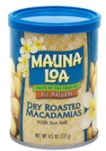 Mauna Loa Dry Roasted Macadamias With Sea Salt, 4.5-Ounce Cans (Pack of 6)