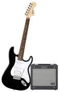 Squier by Fender Stop Dreaming-Start Playing Set: Affinity Strat HSS w/ G, DEC Jr, Black ( Squier by Fender guitar Kits ) )