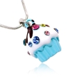 Small Crystal Blue Cupcake Birthday Pendant Necklace ( PammyJ Necklace pendant )