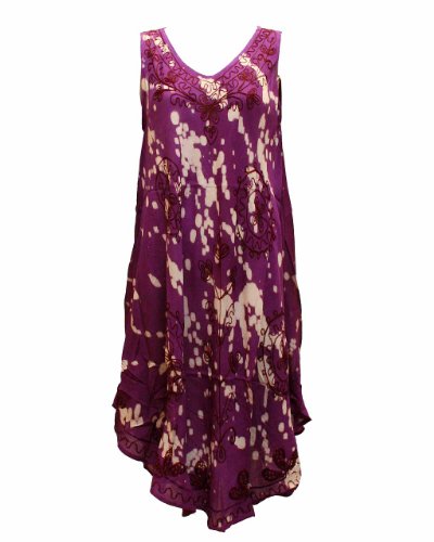 Ladies Long Purple Floral Embroidered and Printed Dress ( FineBrandShop Casual Dress ) รูปที่ 1