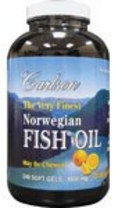 Carlson The Very Finest Fish Oil Orange Chewables, 1000mg Softgels, 240-Count ( Carlson Omega 3 )