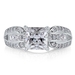 รูปย่อ Sterling Silver Princess Cubic Zirconia Solitaire Ring w/ Side Stones - Women's Engagement Wedding Ring ( BERRICLE ring ) รูปที่2
