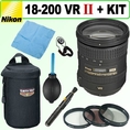 Nikon 18-200mm f/3.5-5.6G AF-S ED VR II Telephoto Zoom Lens + Deluxe Accessory Kit ( Nikon Len )