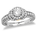 14k White Gold Round Diamond Engagement Ring with Channel-Set Round Diamond (.46 ct center, 1 cttw, G-H Color, I1 Clarity) ( Amazon.com Collection ring )