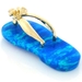 รูปย่อ 14K Gold Sea Blue Opal Flip Flop Sandal Shoe Pendant ( Jewelry Liquidation pendant ) รูปที่1