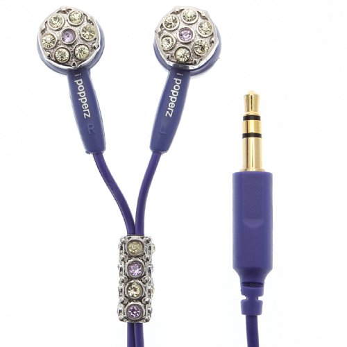 iPopperz IP-JLZ-3007 Violet and Clear Crystals Ear Bud ( Victory Ear Bud Headphone ) รูปที่ 1