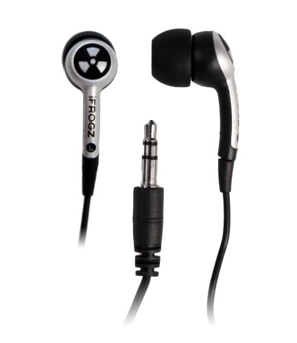 Ifrogz EarPollution Plugz - Headphones ( in-ear ear-bud ) - black, silver ( iFrogz Ear Bud Headphone ) รูปที่ 1