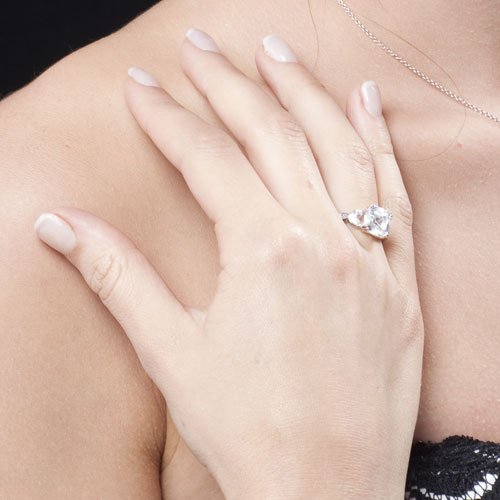 Sterling Silver 925 Asscher Cut Cubic Zirconia CZ Fashion Ring - Women's Engagement Wedding Ring ( BERRICLE ring ) รูปที่ 4