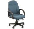 Fabric Executive High Back Chair Ebony/Black Base (Black)