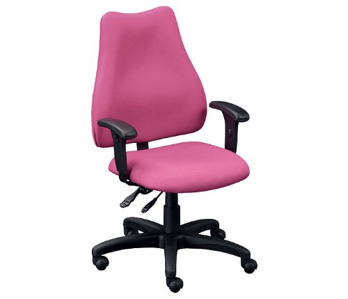 Ergonomic Executive Chair Pink Fabric/Black Frame (Pink) รูปที่ 1