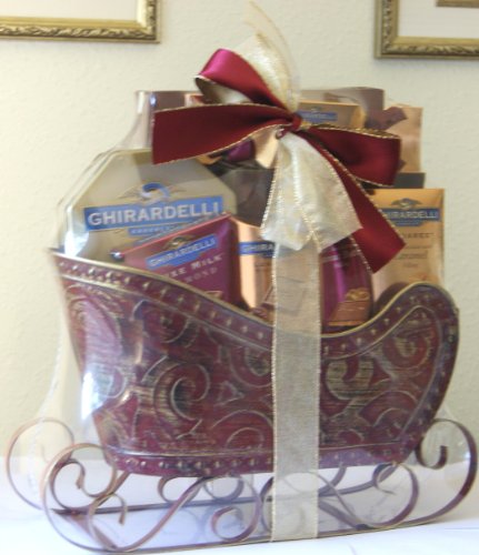 HOUDINI GHIRARDELLI Metal Sleigh Chocolate Gift Basket ( HOUDINI GHIRARDELLI Chocolate Gifts ) รูปที่ 5