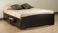 Prepac Sonoma Black Double Platform Storage Bed - Beds 