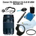 Canon 75-300mm USM f/4-5.6 III USM Telephoto Zoom Lens With UV Filter and Hood + Care Package ( Canon Len )