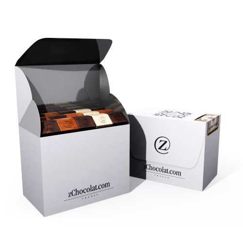 60 pcs Trendy Steel Colored Chocolate Box With Velcro Lock ( zChocolat Chocolate Gifts ) รูปที่ 1