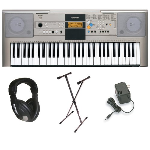 Yamaha YPT-320 61 Key Personal Keyboard with AC Adapter, Deluxe Keyboard Stand and Professional Headphones รูปที่ 1