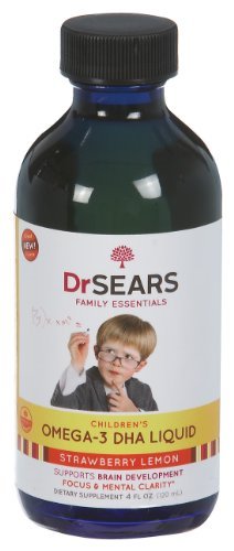 Dr. Sears Go Fish Children's Omega-3 DHA Liquid, Strawyberry-Lemon, 4-Ounce Bottle ( Dr. Sears Omega 3 ) รูปที่ 1
