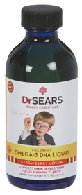 Dr. Sears Go Fish Children's Omega-3 DHA Liquid, Strawyberry-Lemon, 4-Ounce Bottle ( Dr. Sears Omega 3 )