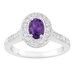 รูปย่อ Certified 0.9 Ct Oval Amethyst and Diamond Engagement Ring White 14K Gold ( Gem Jewelry by ND ring ) รูปที่2