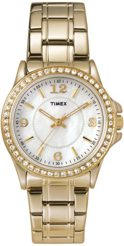 Timex Women's T2M836 Crystal Accented Gold-Tone Dress Watch รูปที่ 1