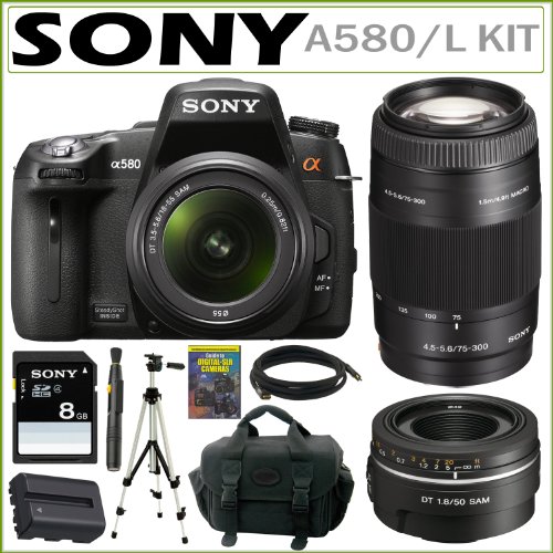 Review Sony Alpha A580/L 16.2Megapixel HD DSLR Camera and 18-55mm F3.5-5.6 Lens with Sony SAL75300 Zoom Lens and SAL50F18 50mm Lens + Accessory Kit รูปที่ 1