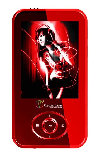 Visual Land V-Motion Pro 8 GB Video/Music/2.4-Inch MP3 player with Camera (Red) ( Visual Land Player ) รูปที่ 1