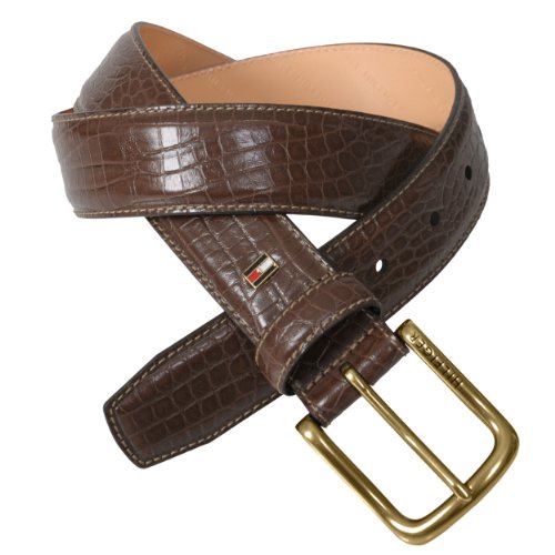 Tommy Hilfiger Mens Genuine Leather Croc Print Belt (leather belt ) รูปที่ 1