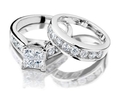 Princess Cut Diamond Engagement Ring and Wedding Band Set 1 Carat (ctw) in 10K White Gold ( MyJewelryBox ring )