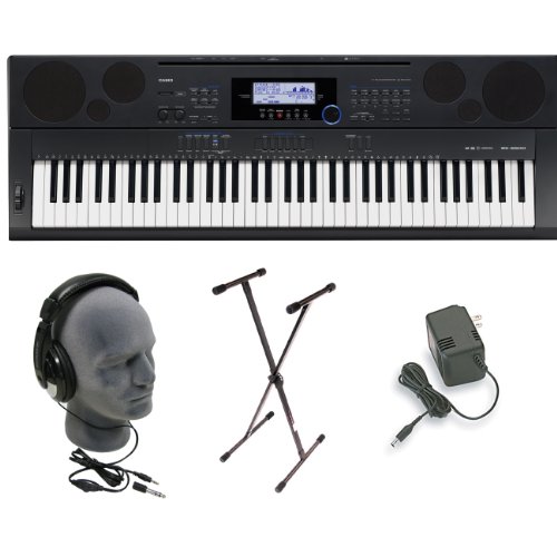 Casio WK6500 76 Key Touch Sensitive Workstation Keyboard Package with Power Supply, Stand and Headphones รูปที่ 1