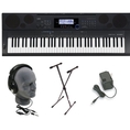 Casio WK6500 76 Key Touch Sensitive Workstation Keyboard Package with Power Supply, Stand and Headphones